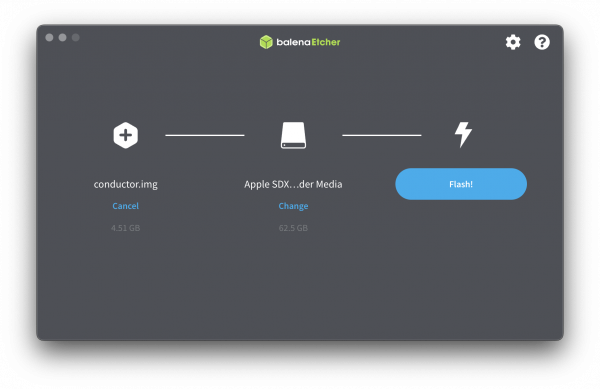 Flashing an image to an SD card with Etcher